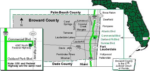 Map with directions to office.